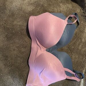 Soma Pink and gray no underwire bra Duo EUC